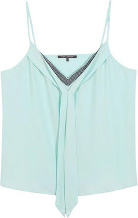 Luisa Cerano Zijdenmix Camisole Top met Sprankelende Strasssteentjes - Dames - Tops zonder mouwen - Groen - XS - Tops