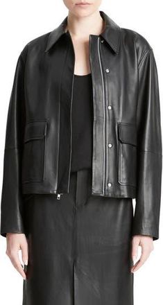 Vince Clean Zip Front Jacket in Black at Nordstrom Rack, Size X-Large