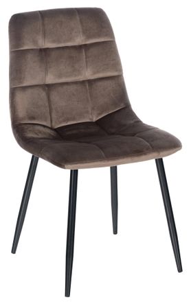 Clp Silla De Comedor Antibes Tapizada En Terciopelo Marr&oacute;n