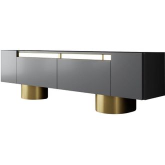 Asir Group LLC Mobili TV, tavolo TV, credenza bassa Stand Antracite Gold