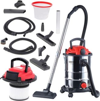 Camry Cr 7045 Aspirador Industrial Profesional Con Toma De Corriente, Aspiradora Seco Y H&uacute;medo, Funci&oacute;n Soplado, Aspira Cenizas, 25 Litros, 4 Filtros, 3400w