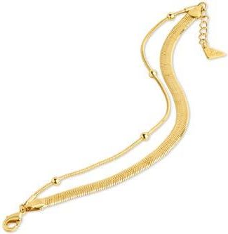 Sterling Forever Beaded Station & Snake Chain Bracelet in Gold at Nordstrom Rack