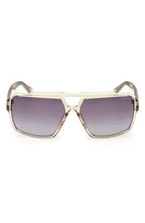 Guess Navigator Sunglasses in Shiny Beige /Gradient at Nordstrom Rack