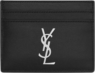 Saint Laurent Cassandre Card Case - Heren - Portefeuilles - Zwart - ONE Size - Leer - Accessoires