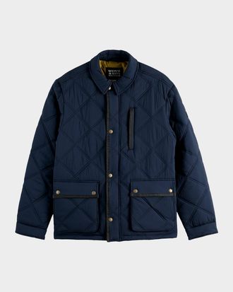 Scotch & Soda Mens Lightweight Quilted Jacket with Tape Trim