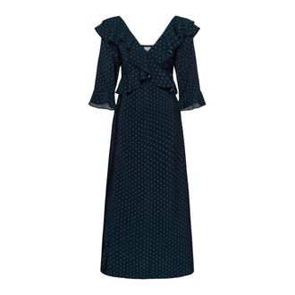 Kaffe Kaelsie Frill Dress - Dames - Jurken - Blauw - Maat: XL Viscose