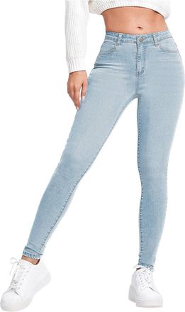 Generic Womens Skinny Jeans Trousers Stretch Comfy Palazzo Pants Stretchy Loose Denim Pants Mom Jeans Plus Size Everyday Wear
