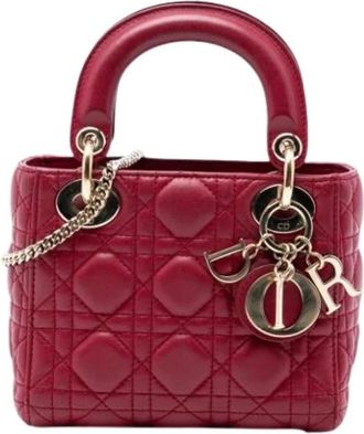 Dior Pre-owned Mini Lady - Dames - Vintage Mini Tas - Rood - ONE Size - Leer - Vintage