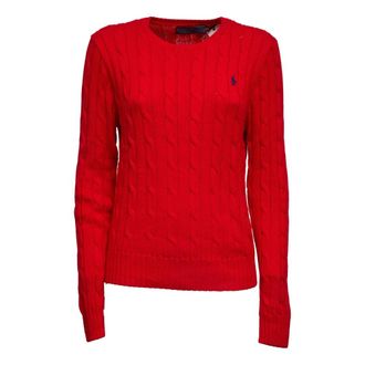 Polo Ralph Lauren Round-neck Knitwear, female, Red, Size: S Round-neck Knitwear