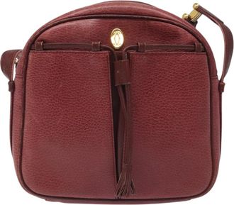 Cartier Must De Cartier Burgundy Leather Shoulder Bag (Pre-Owned)