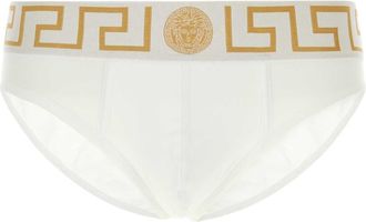 Versace White Stretch Cotton Brief