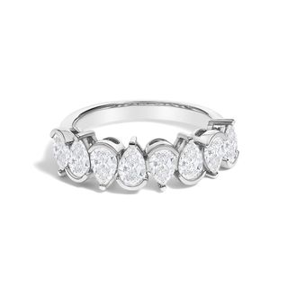 House of Brilliance 14K Gold 1 2/3 Cttw Lab Grown Pear Shaped Diamond Band Ring