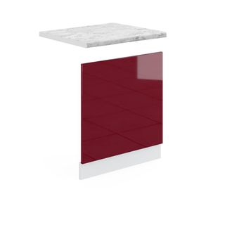 Vicco Panel Frontal R-line, Rojo Burdeos Alto Brillo, 60 Cm, Et M&aacute;rmol, Vicco
