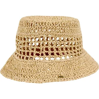 Eugenia Kim Jonah Crochet Straw Bucket Hat in Ivory at Nordstrom