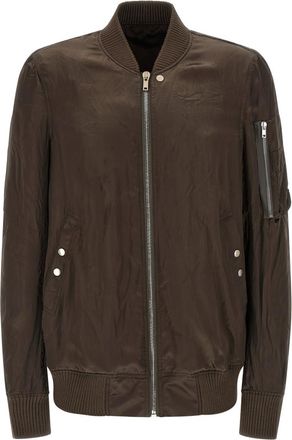 Rick Owens Brown Solid Bomber Jacket