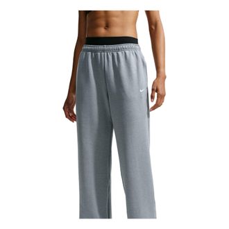 Nike (WMNS) Nike Studio Fleece Sport Dri-FIT Mid-Rise Open-Hem Pants Smoke Grey Heather White IR8161-084