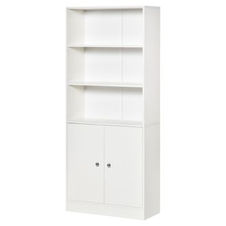 HOMCOM Homcom - Estanter&iacute;a Librer&iacute;a Con 3 Compartimentos Abiertos Y 1 Armario De Puerta Con Estante Ajustable Almacenaje Libros Cds Para Sal&oacute;n Estudio 70x29,