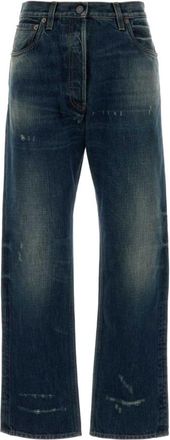 Prada Blue Straight Mid Rise Jeans