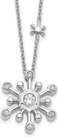 Diamond2Deal 14K White Gold 1/4 Ct Lab Grown Diamond Snowflake Necklace Clarity VS, Color G-H