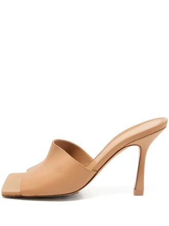 Bottega Veneta 95mm square-toe leather sandals - Neutrals