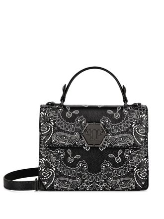 Philipp Plein medium Superheroin paisley leather bag - women - Calf Leather - OS - Black