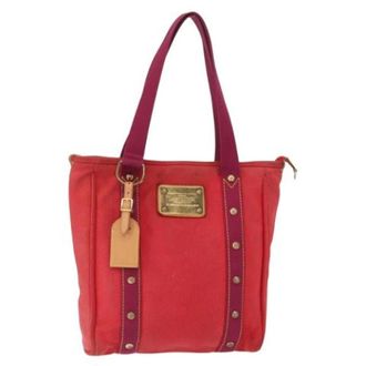 Louis Vuitton Pre-owned Tote Bags, female, Red, Size: ONE SIZE Pre-owned Canvas Tote Bag