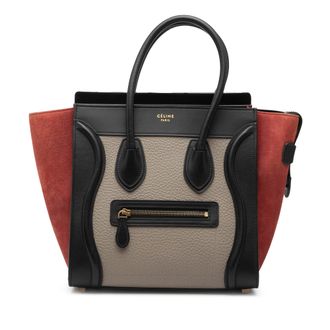 Celine Tweedekans Micro Tricolor Leren Bagagetas