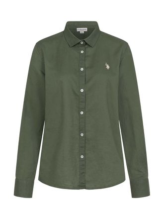 U.S.Polo Association dames linnen blouse van linnen-katoenmix