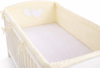 OEM Protector De Cuna Universal Xxl Para Barrotes - Corazones Color Crema