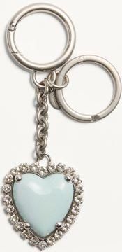 Valentino Garavani Charm Per Borse Con Portachiavi Coeur Hyperbole In Metallo, Materiale Sintetico E Cristalli Donna PALLADIO/AZZURRO UNI