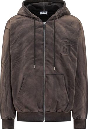 GCDS Gcds Vintage Effect Brown Hoodie