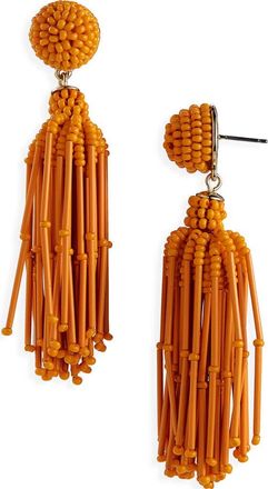 Carolina Herrera Beaded Tassel Drop Earrings in Tiger Lily at Nordstrom