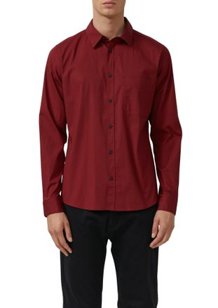 s.Oliver Langarmhemd S.OLIVER, Herren, Gr. XXL, N-Gr, dunkelrot, Web, Obermaterial: 97% Baumwolle, 3% Elasthan, unifarben, slim fit normal, Manschette, Hemden 