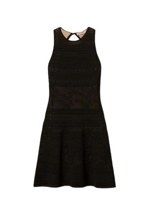 Twin-Set Intricately Knit Black Sleeveless Mini Dress