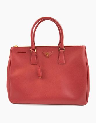 Prada Womens Prada Galleria Saffiano Leather Large Bag Red - Size: OS