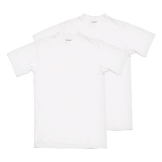 HOM Mens T-Shirt Crew Neck Pack of 2 - Tee Shirt Harro New, Short Sleeve, Round Neck, Plain, White, XXL