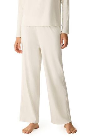 Eileen Fisher Organic Cotton Wide Leg Lounge Pants in Soft White at Nordstrom, Size X-Large