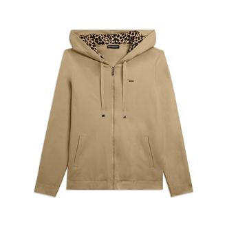 Freddy Felpa con Zip e Cappuccio Fodera Animalier