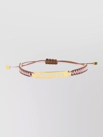 Miu Miu braided bracelet adjustable strap gold tone hardware