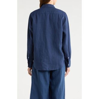 Frank & Eileen Eileen Relaxed Button-Up Shirt in Navy at Nordstrom, Size X-Small