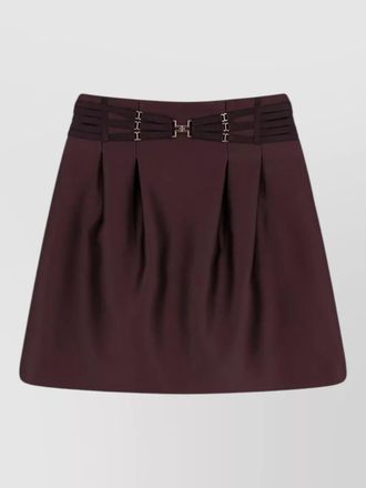 Elisabetta Franchi satin mini skirt high waist pleats straps