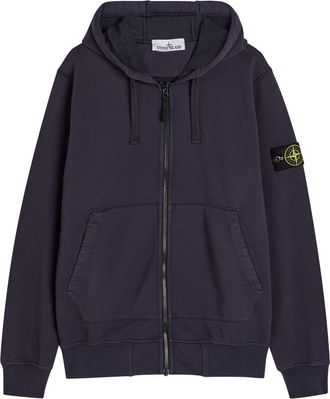 Stone Island Hooded Cotton Sweatshirt - Dark Blue - M