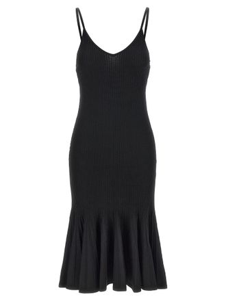 Khaite Black Viscose Midi Womens Dress