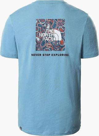 The North Face Mens The North Face Mens T Shirts Crew Neck Short Sleeve Red Box Cotton Tee - Blue - Size: 44