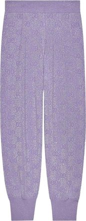 Gucci Lilac Metallic Cuffed Monogram Sweatpants Size XL
