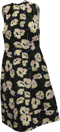 Marni Floral Print Midi Dress in Multicolor Cotton