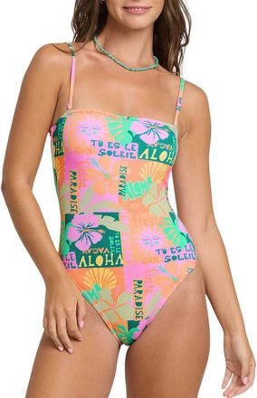 Billabong Sunscape Tully Hi One-Piece Swimsuit in Deep Lagoon at Nordstrom, Size X-Large