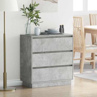 vidaXL vidaXL Armadio da Notte con cassetto Grigio cemento 71 x 34.5 x 75 cm