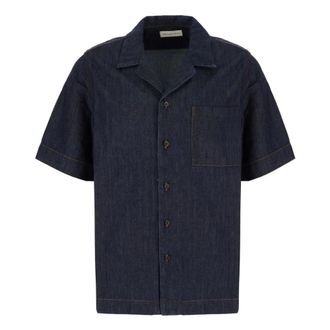 Dries Van Noten Short Sleeve Shirts, male, Blue, Size: XL Denim Shirt