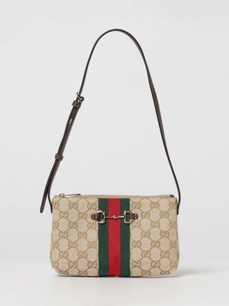 Gucci Mini borsa a spalla in tessuto GG con dettaglio Horsebit e Web